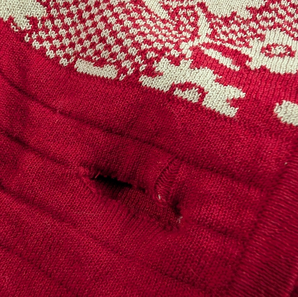 Anthropologie Moth Red and Tan Floral Knit Cardigan Sweater With Button Small - Picture 8 of 8